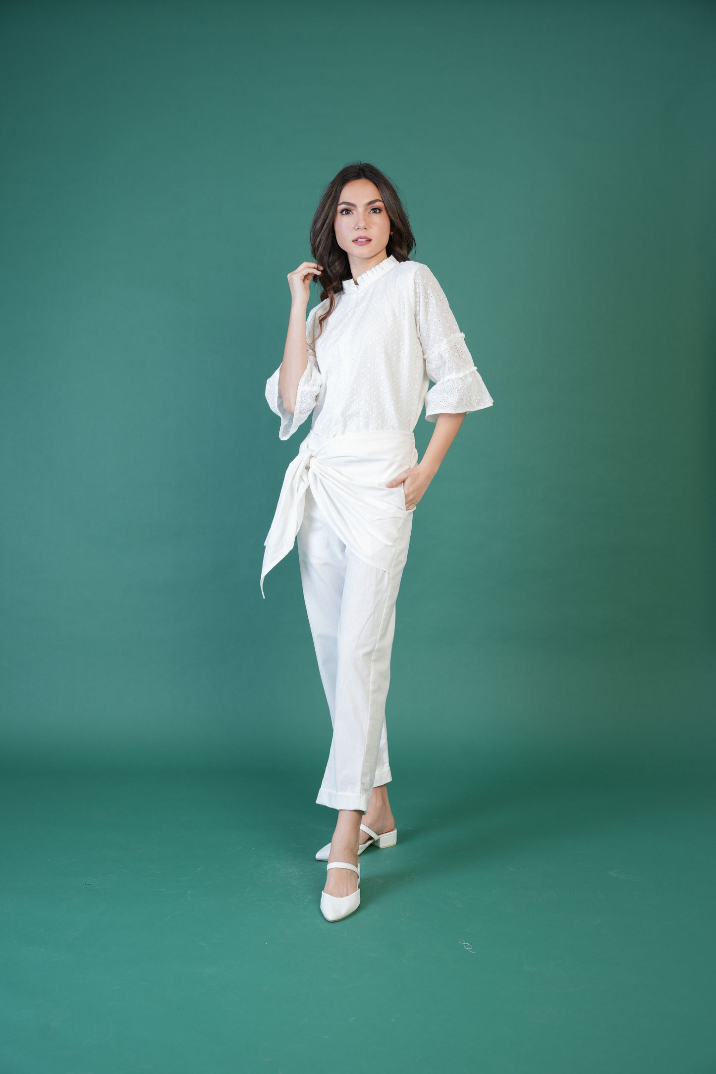 Angela Straight Leg Garterized Pants