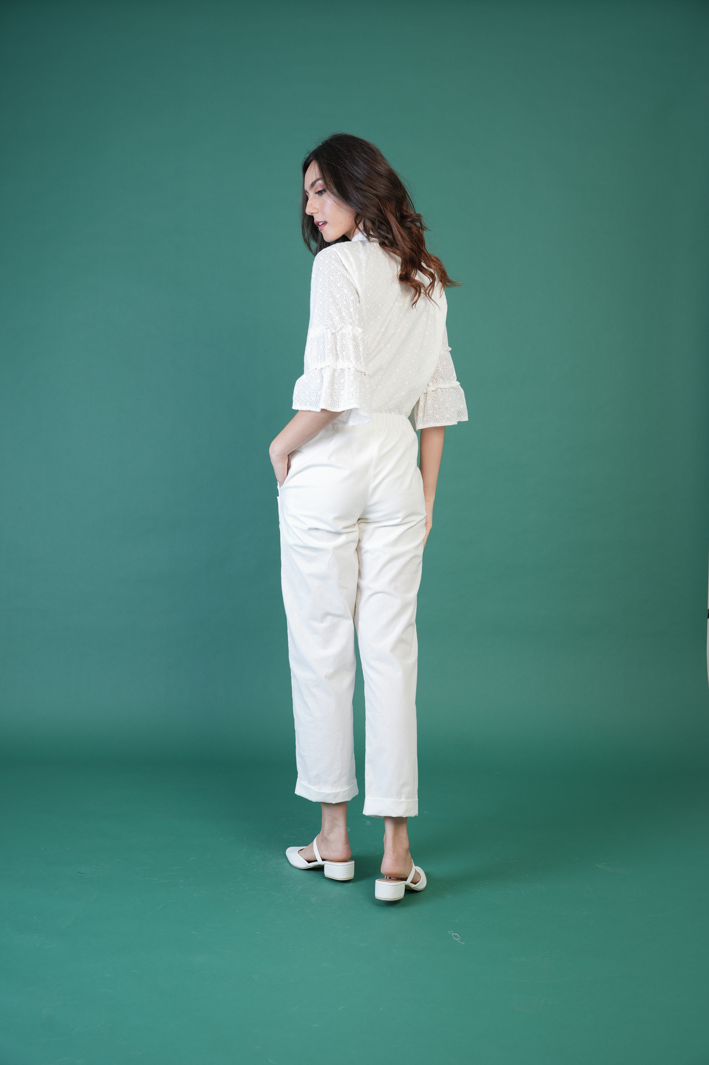 Angela Straight Leg Garterized Pants